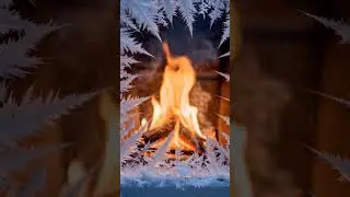 Fireplace Crackling Through A Frozen Cabin Window ❄️ Cozy ASMR #shorts