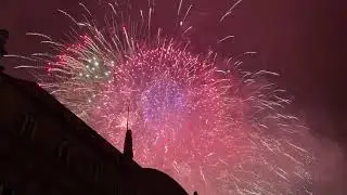 New Year 2020 Celebration Fireworks in Poznań, Greater Poland, Poland - 1 January, 2020
