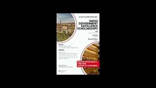Swiss Government Excellence Scholarships for foreign scholars 2025-26 #scholarship #swiss