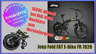 Jeep Fold FAT E-Bike🔋FR 7020🚨Aktuell bei Aldi im Angebot 1699&euro; UVP 2099&euro; 🚨120Kg TestPilot