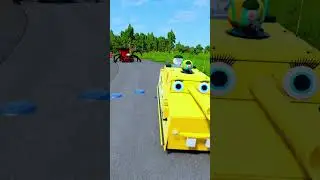 5 BOLLARDS VS STUPID CARS | BeamNG.Drive #viral #shorts #shortsfeed