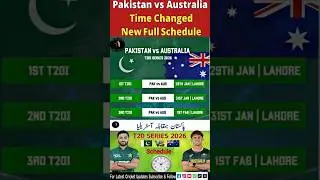 Pakistan vs Australia T20I Series 2026 Gets Updated Schedule and Timings | #PakVsAus #Schedule