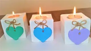 Corner Lighting lamp making | DIY Candle Holder Made Of Cement | Room Decor | Cement craft
