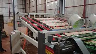 flexo corrugated carton box printing slotting rotary die cutting vibration stacking machine