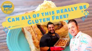 Chicken and Waffles, Pesto Pizza and Giant Cinnamon Rolls all GF, Organic in a VW Bus