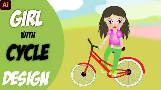 Girl on cycle Vector Design in Adobe Illustrator | Tesh Mastery | Adobe Illustrator