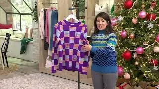 LOGO by Lori Goldstein x Smiley World Crew Neck Sweater on QVC