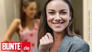 Ex-GZSZ-Star Janina Uhse – So schön schwanger: Im rosa Herzchenkleidchen zeigt sie ihren Babybauch