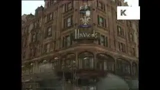 Mid 1990s Knightsbridge, West London, Summer, Harrods, Archive Footage