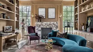 Tour this Stunning Home Office & Library from this home featured on the cover of Traditional Home