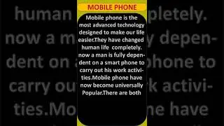 Essay on mobile phone | Paragraph on mobile phone |10 lines on mobile phone |mobile phone |