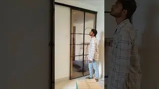 slim Black profile Hall partition single glass Sliding doors 0+1 #slidingglassdoors
