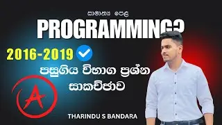 Programming 2016 - 2019 Past Paper Questions | ක්‍රමලේඛකරනය පසුගිය විභාග ප්‍රශ්න සාකච්ඡාව | OL ICT