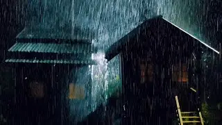Relax & Sleep Soundly to the Sound of Pattering Rain With Loud Thunder on a Tin Roof in Foggy Night