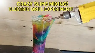 Mixing Rainbow Slime in a Glass with a POWER TOOL!#slimeasmr #slimemixing #satisfying#diy 