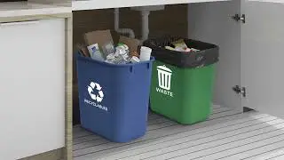 🗑️♻️ Acrimet 27Qt Plastic Wastebasket Bin | Set of 2 Recycling & Trash for Home and Office