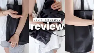 LEATHEROLOGY Uptown Vertical Tote Review | Minimal and Cool Black Tote Bag
