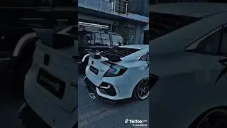 Honda Civic white colour modified view