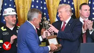 Trump awarded trophy as he's named 'Undisputed Champion' of 'clean' coal by mining executives