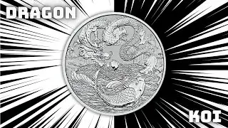Dragon and Koi Myths Legends Silver Bullion Coin