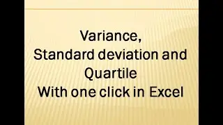 Microsoft Excel in Urdu #11: Variance, Standard deviation, Quartile