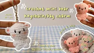 Crochet mini bear keychain tutorial🧸| 30 min crochet pattern | Beginner friendly cute valentine gift