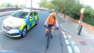 Cycling close pass by Met Police squad car. NIP issued.