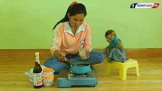 Adorable Baby Luna Sit On Chair Looking Mom Fried Mushroom