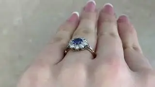 Sapphire and Diamond Cluster Arnett Ring - Hand video