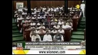 BJP moves majority in the Indian Parliament against the no confidence motion