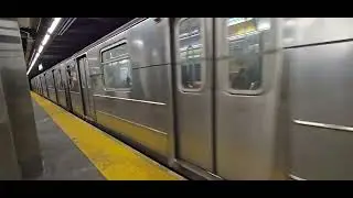 Manhattan bound Local R62A (6) train departing Hunts Point Avenue 