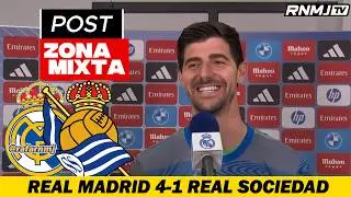 ZONA MIXTA COMPLETA post REAL MADRID 4   REAL SOCIEDAD 1 Courtois, Valveverde, Gonzalo RNMJ