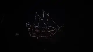 Magic in the Sky - Amazing Turtle and Ship Drone LED Show,cap boy 🧢 