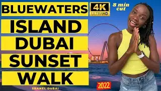 [4K] Bluewaters Island Dubai Sunset Walk | Bluewater Island | Ain Dubai