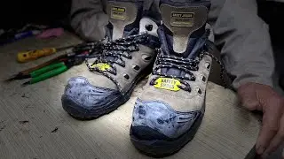 Safety shoe repair LIVE | sole & toe restoration tutorial