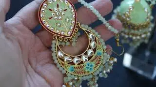 Unique and Custom Curated Hand Made Earrings & Tikka Set RT-247