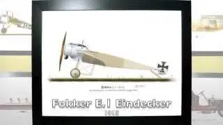 Fokker E1 Eindecker. Pilots Max Immlemann & Oswald Boelcke 1915 Profile Print World War 1