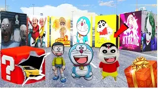 Shinchan Doraemon Got Container Gifts From Subscribers 💗😱 #bommalu #gta5 (Telugu)