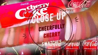Coca-Cola&reg; x Morphe Cherry Coke Artistry Palette l CLOSE UP SWATCHES l NelleDoingThings!