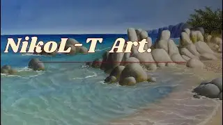 NikoL-T Art. Calm South Sea - oil painting by NikoL Tatiana. 2020. Южное море. Seascape. Seest&uuml;ck.