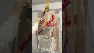 Laura Treimane Saulaja painting RED AUTUMN process