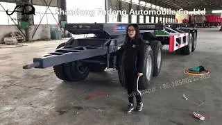 Low price drawbar Towing skeleton Container 4 axles Full Trailer