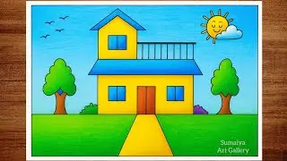 How to Draw a Duplex House | Building House Drawing | My home drawing | House drawing video