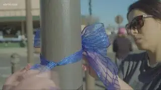 Newman's 'Blue Line' wives remember fallen corporal with blue ribbons, memorials