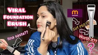 Viral Flat Foundation Brush😍 | Full Face in Minutes | Only ₹65 | Honest Review | Makeup Tool #tryon
