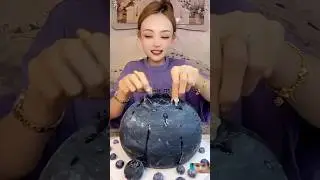 Grape lava Cake Eating ASMR🍇🍰| #shorts #asmr #cake