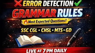 SSC CGL–CHSL English Grammar MCQs | Most Expected Questions 2026
