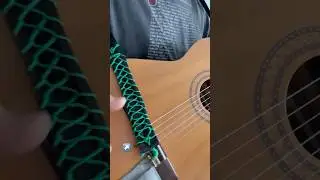 No drill classical guitar add thin string through high E  string hole