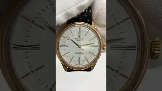 Rolex Cellini Time 39mm Rose Gold - Fluted Bezel - White Dial - Black Leather Strap 50505 - 2017