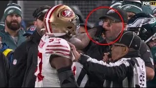 NFL Dre Greenlaw and Eagles Security Guard Ejected After Fight